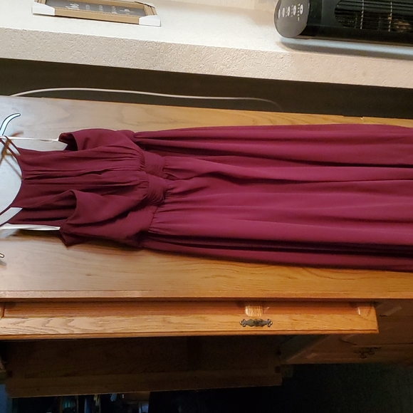 David's Bridal Bridesmaid dress size 22 altered Wine -Tall - Picture 1 of 14